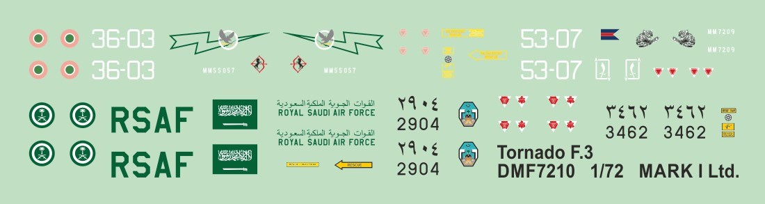 Mark I Models Tornado F.3 in Italian &amp; Saudi Arabian AF (Decal) Bild 5