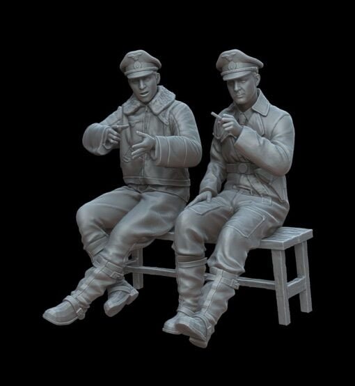 White Stork Miniatures German pilots on the bench (ชุด 2 ชิ้น) (プラモデル) รูปภาพ 2