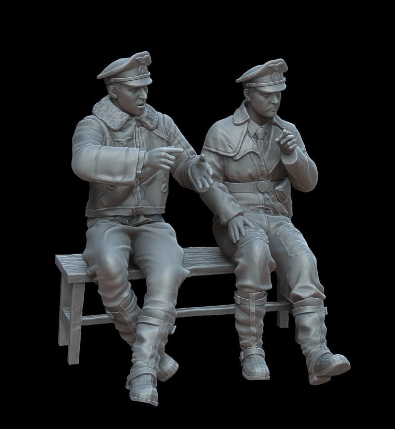 White Stork Miniatures German pilots on the bench (ชุด 2 ชิ้น) (プラモデル) รูปภาพ 3