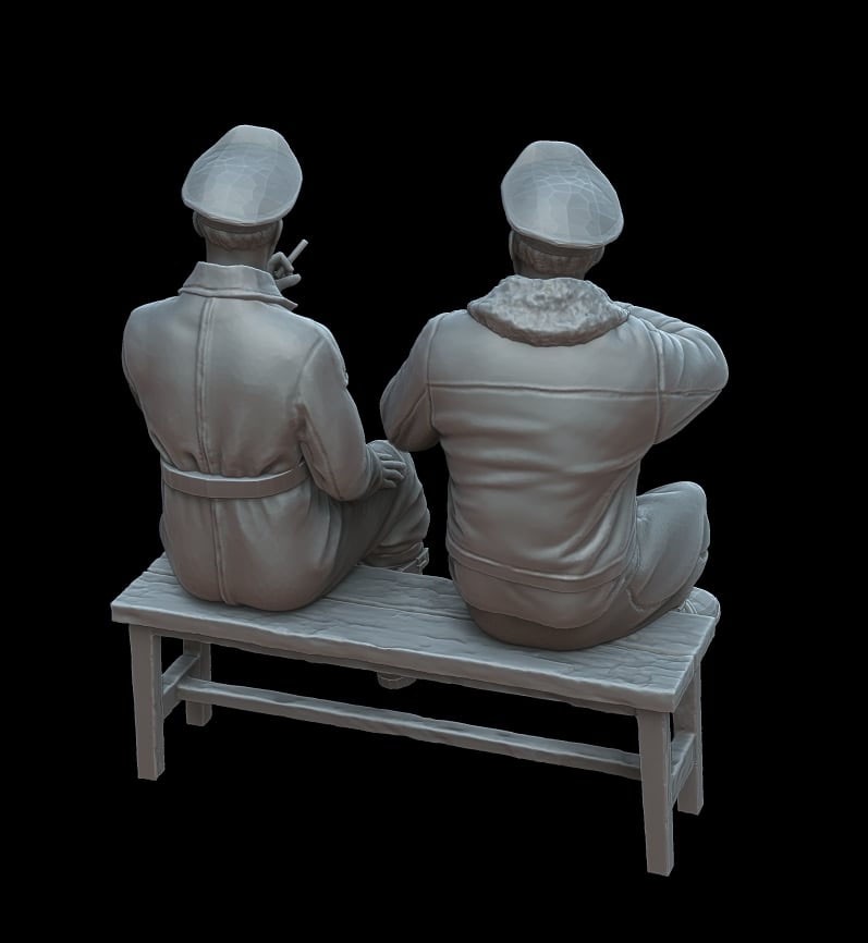 White Stork Miniatures German pilots on the bench (ชุด 2 ชิ้น) (プラモデル) รูปภาพ 5