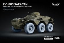 Scale X FV-603 サラセン TRAK GRIP 12.00-20 通常ホイールセット (6個セット) (エアフィックス用) (プラモデル) 画像 1