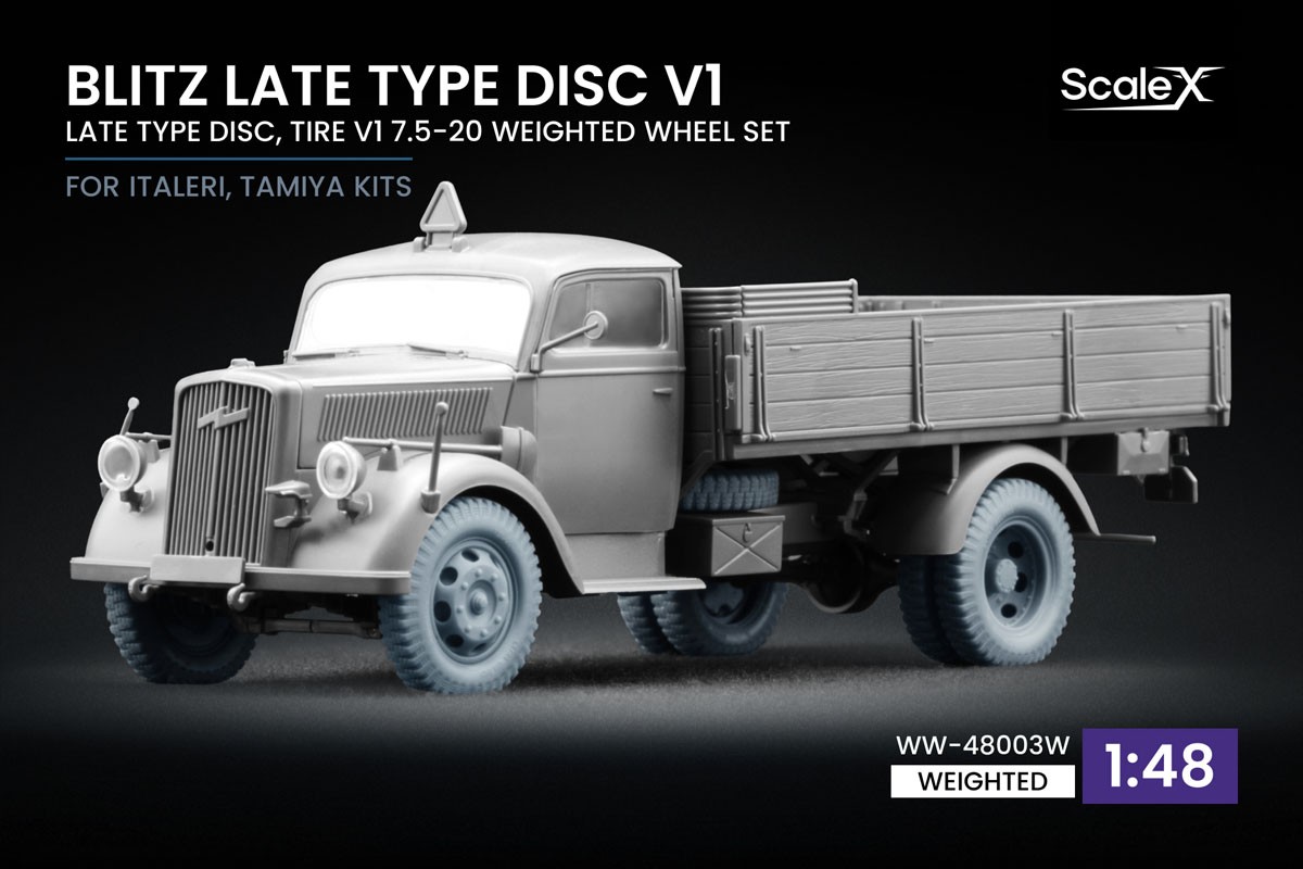 Scale X Blitz Late v1 Weighted Wheel Set (Set of 5) (for Italeri/Tamiya) (Plastic model) gambar 2