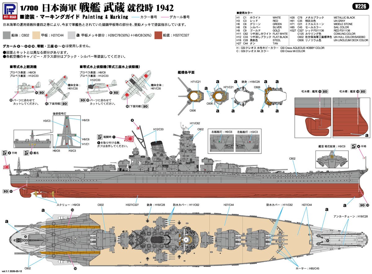 Pit-Road IJN Battleship `Musashi 1942` (Plastic model) imagen 7
