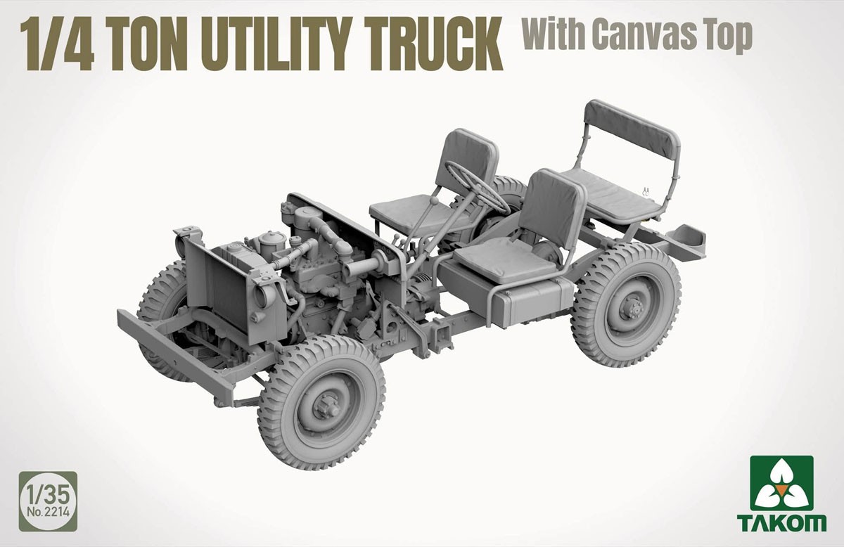Takom 1/4 Ton Utility Truck with Canvas Top (Plastic model) hình ảnh 4