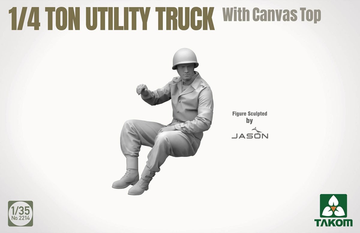 Takom 1/4 Ton Utility Truck with Canvas Top (Plastic model) hình ảnh 7