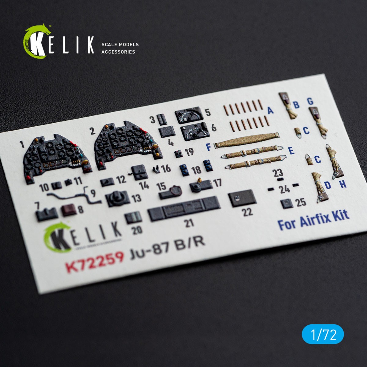 Reskit Ju-87 B/R - interior 3D decals (for Airfix) (Plastic model) image 3