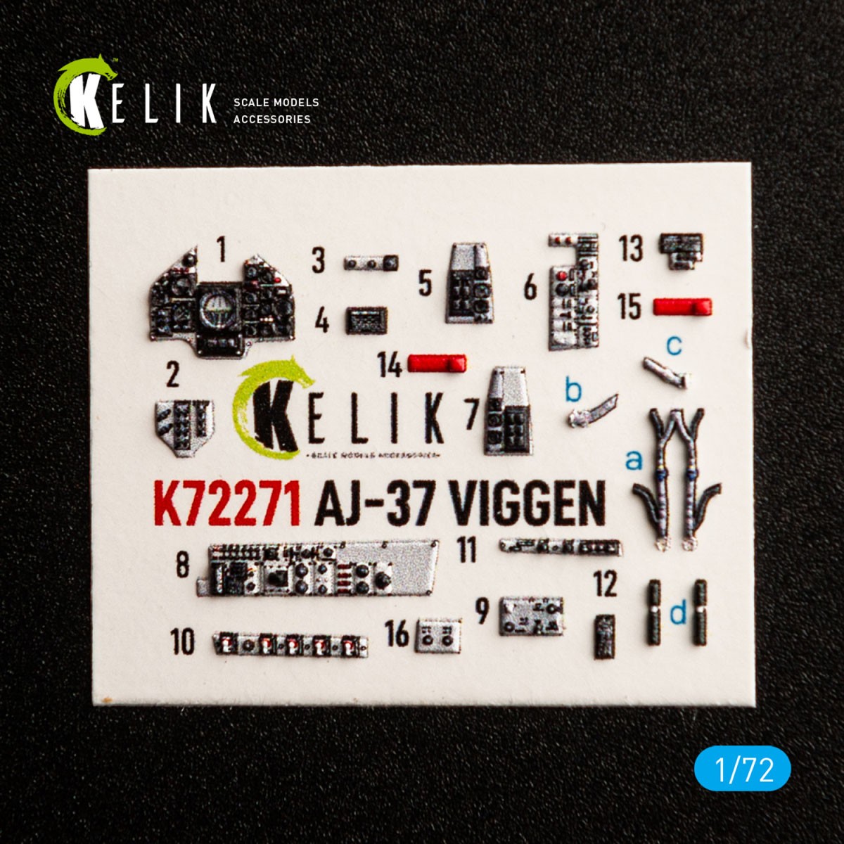 Reskit AJ-37 Viggen - interior 3D decals (for Special Hobby) (Plastic model) image 2