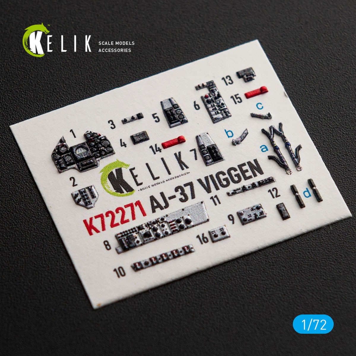 Reskit AJ-37 Viggen - interior 3D decals (for Special Hobby) (Plastic model) image 3