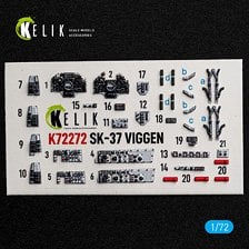 Reskit SK-37 Viggen - interior 3D decals (for Special Hobby) (Plastic model) image 1