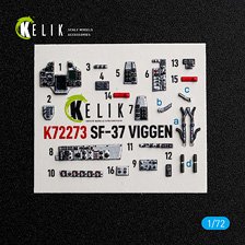 Reskit SF-37 Viggen - interior 3D decals (for Special Hobby) (Plastic model)