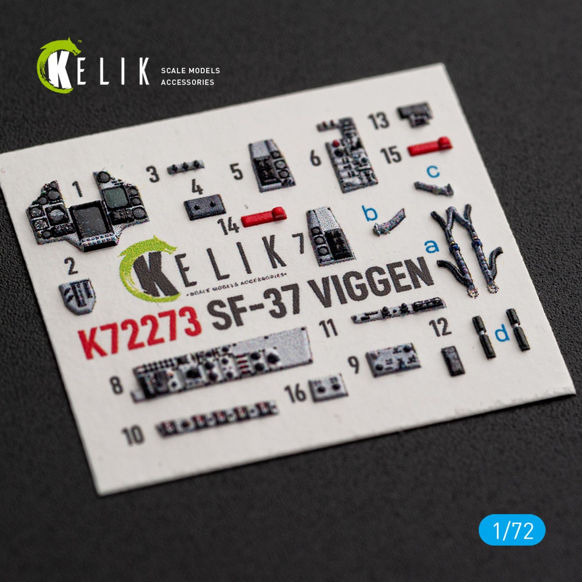 Reskit SF-37 Viggen - interior 3D decals (for Special Hobby) (Plastic model) image 3