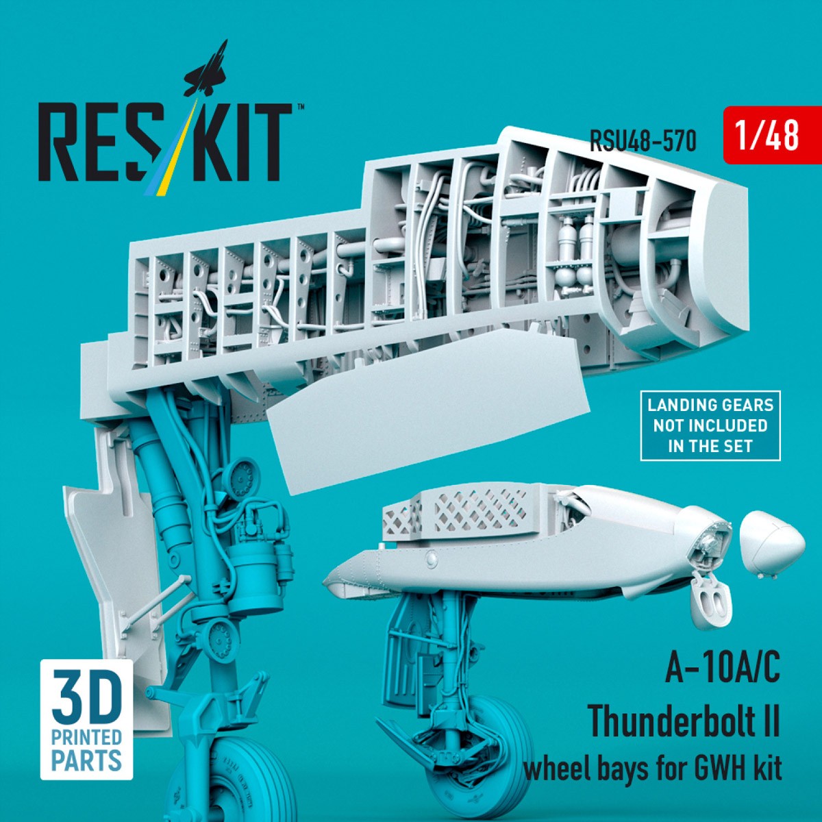 Reskit A-10A/C Thunderbolt II wheel bays (for GWH kit) (Plastic model) 圖片 3