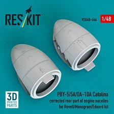 Reskit PBY-5/5A/OA-10A Catalina corrected rear part of engine nacelles (for Revell/Monogram/Eduard kit)