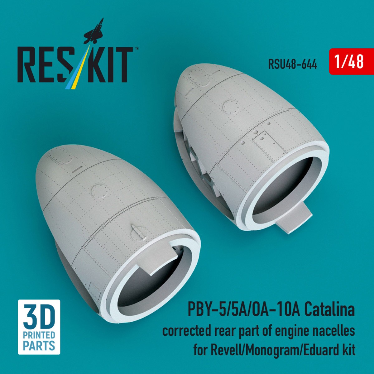 Reskit PBY-5/5A/OA-10A Catalina corrected rear part of engine nacelles (for Revell/Monogram/Eduard kit) รูปภาพ 2