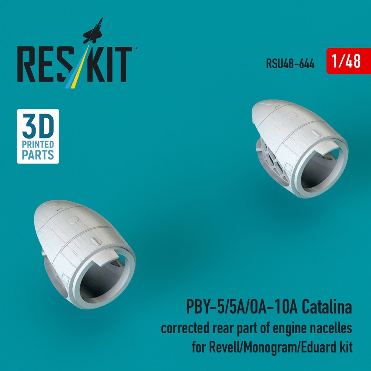 Reskit PBY-5/5A/OA-10A Catalina corrected rear part of engine nacelles (for Revell/Monogram/Eduard kit) รูปภาพ 3