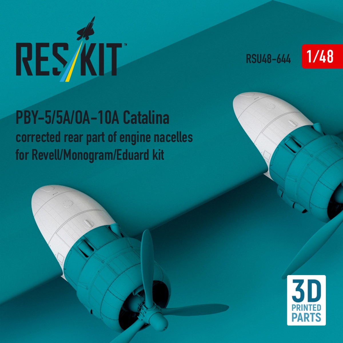 Reskit PBY-5/5A/OA-10A Catalina corrected rear part of engine nacelles (for Revell/Monogram/Eduard kit) รูปภาพ 4
