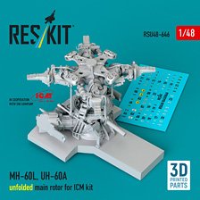 Reskit MH-60L, UH-60A, unfolded main rotor (for ICM kit) (Plastic model) Bild 1