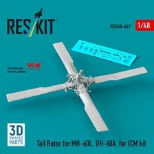 Reskit Tail Rotor for MH-60L, UH-60A, (for ICM kit) (Plastic model)