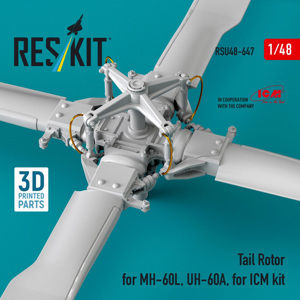 Reskit Tail Rotor for MH-60L, UH-60A, (for ICM kit) (Plastic model) 图片 4