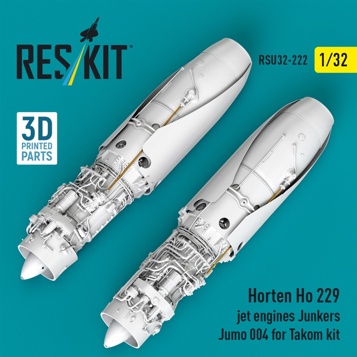 Reskit ホルテン Ho229 ジェットエンジン ユンカース Jumo004 (2個入) (タコム用) (プラモデル) 画像 3
