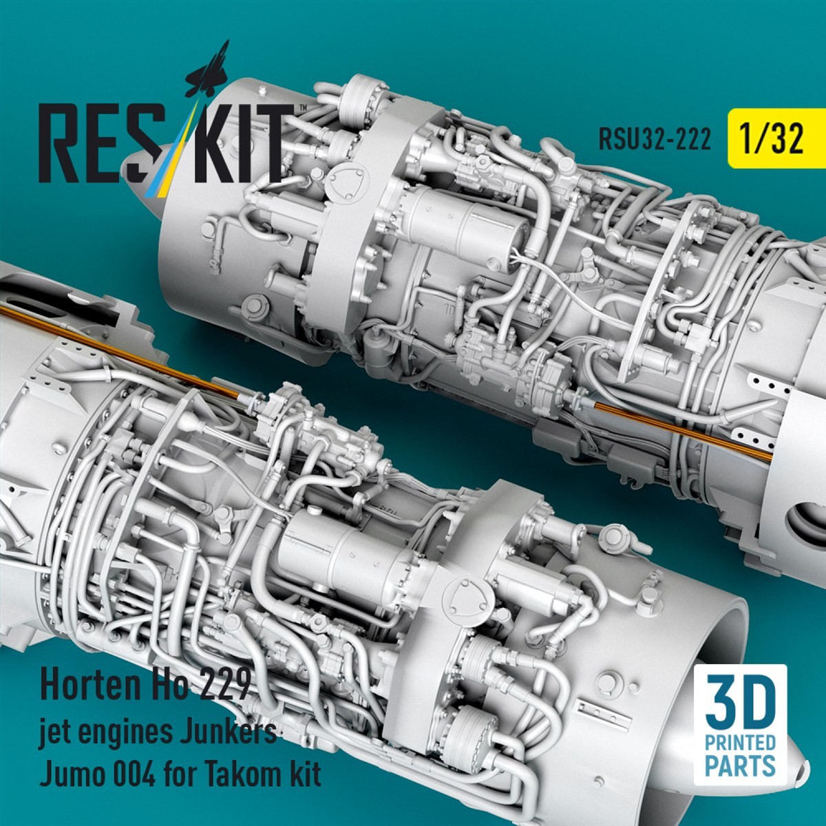 Reskit ホルテン Ho229 ジェットエンジン ユンカース Jumo004 (2個入) (タコム用) (プラモデル) 画像 4