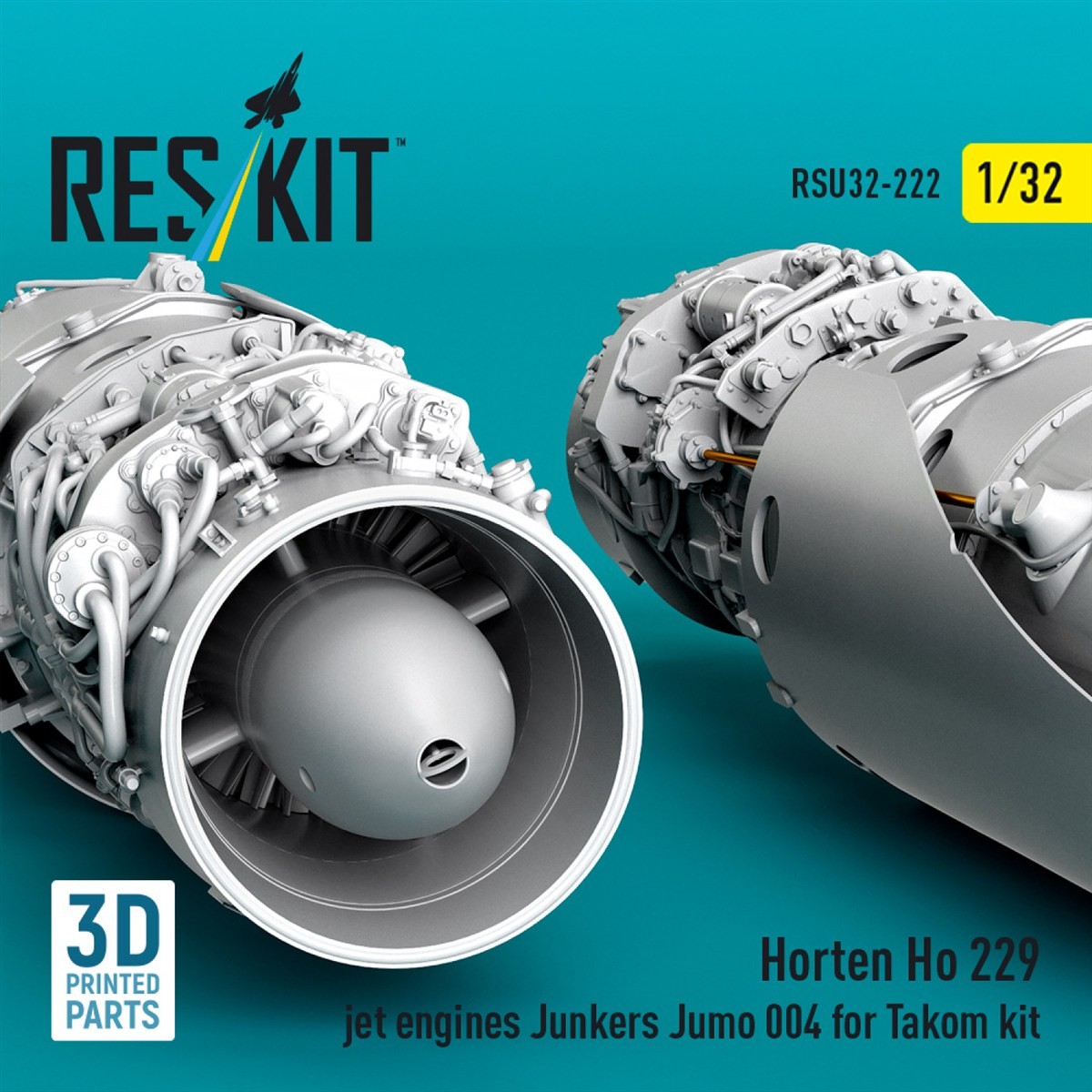 Reskit ホルテン Ho229 ジェットエンジン ユンカース Jumo004 (2個入) (タコム用) (プラモデル) 画像 5