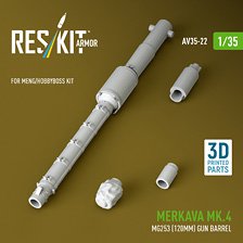 Reskit Merkava Mk.4 MG253 (120mm) gun barrel (for Meng/HobbyBoss) (Plastic model) gambar 1