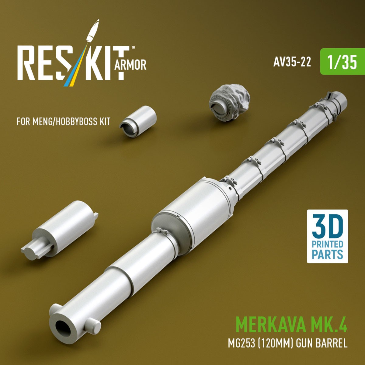 Reskit Merkava Mk.4 MG253 (120mm) gun barrel (for Meng/HobbyBoss) (Plastic model) gambar 3
