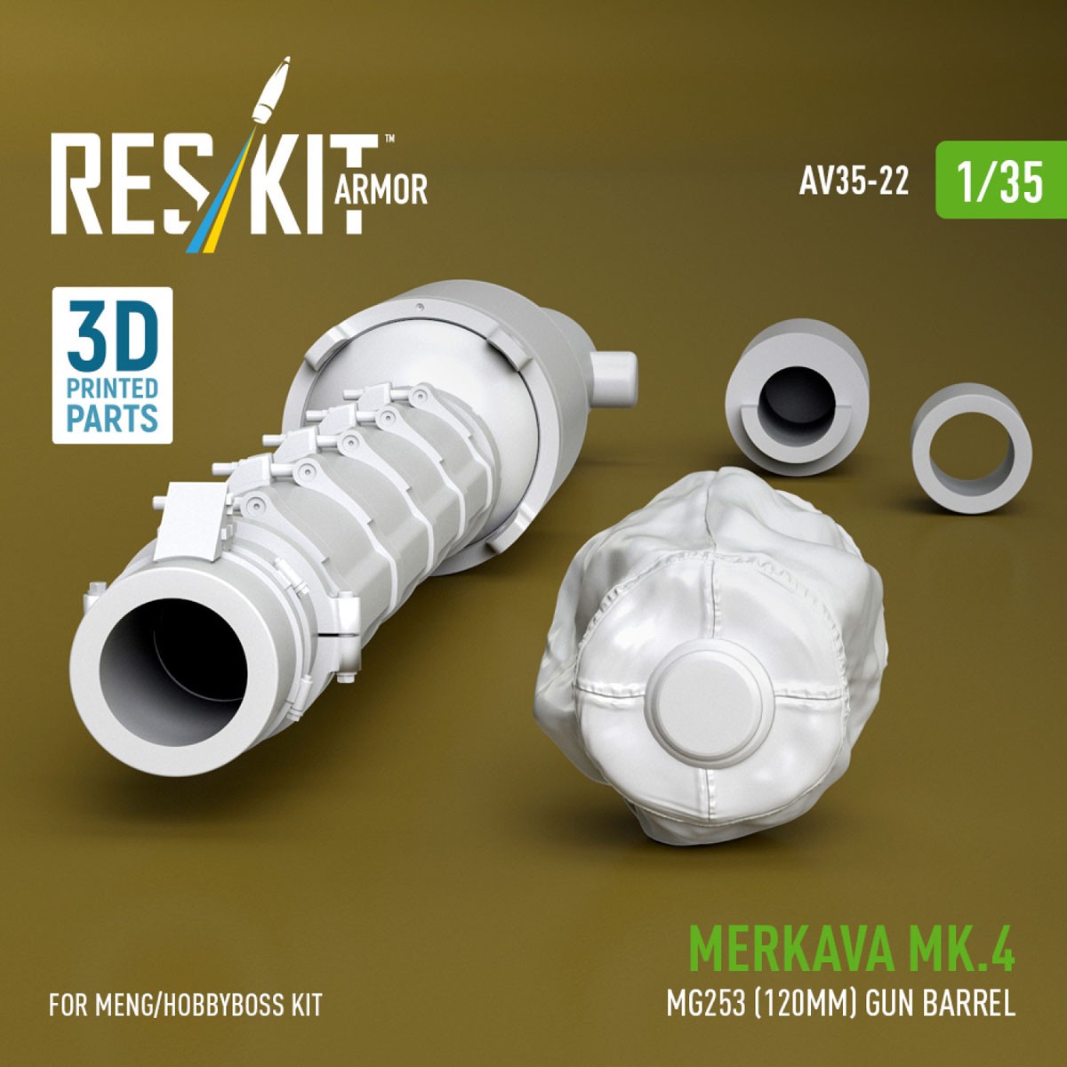 Reskit Merkava Mk.4 MG253 (120mm) gun barrel (for Meng/HobbyBoss) (Plastic model) gambar 4