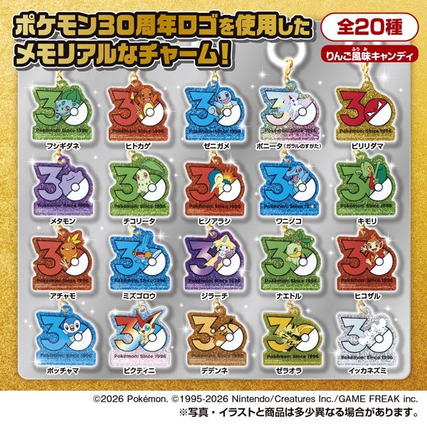 Tomy (TakaraTomy Arts) Pokemon Poke-Charm 30th Anniversary Logo Mascot (Set of 10) (Shokugan) Bild 2