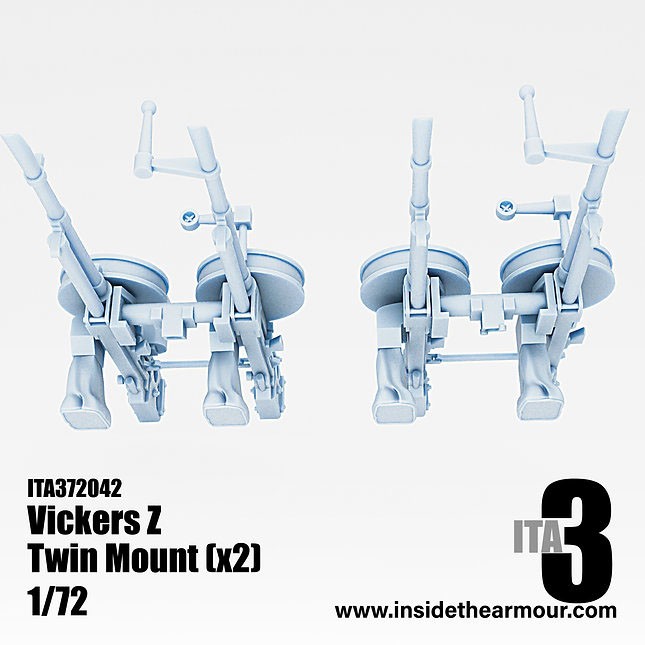 Inside the Armour Twin Mount Vickers K with Ring and Reflex Sights (Set of 2) (Plastic model) gambar 2
