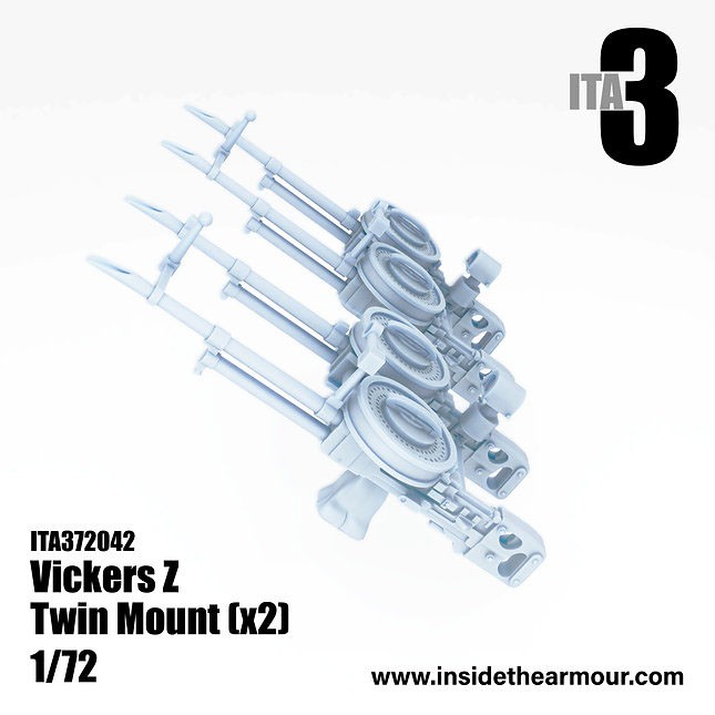 Inside the Armour Twin Mount Vickers K with Ring and Reflex Sights (Set of 2) (Plastic model) gambar 4