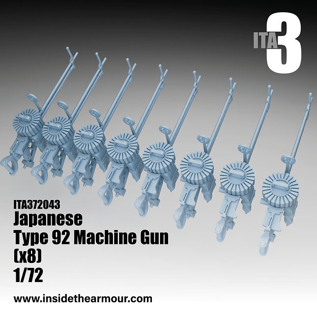 Inside the Armour Flexible Mount Type 92 MG (Set of 8) (Plastic model) gambar 2