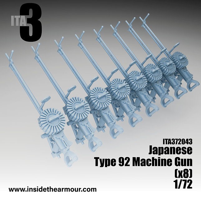 Inside the Armour Flexible Mount Type 92 MG (Set of 8) (Plastic model) gambar 3