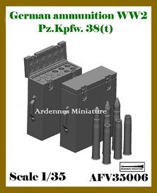 Ardennes Miniature German Ammunition WW2 PZ. KPFW. 38 (t)