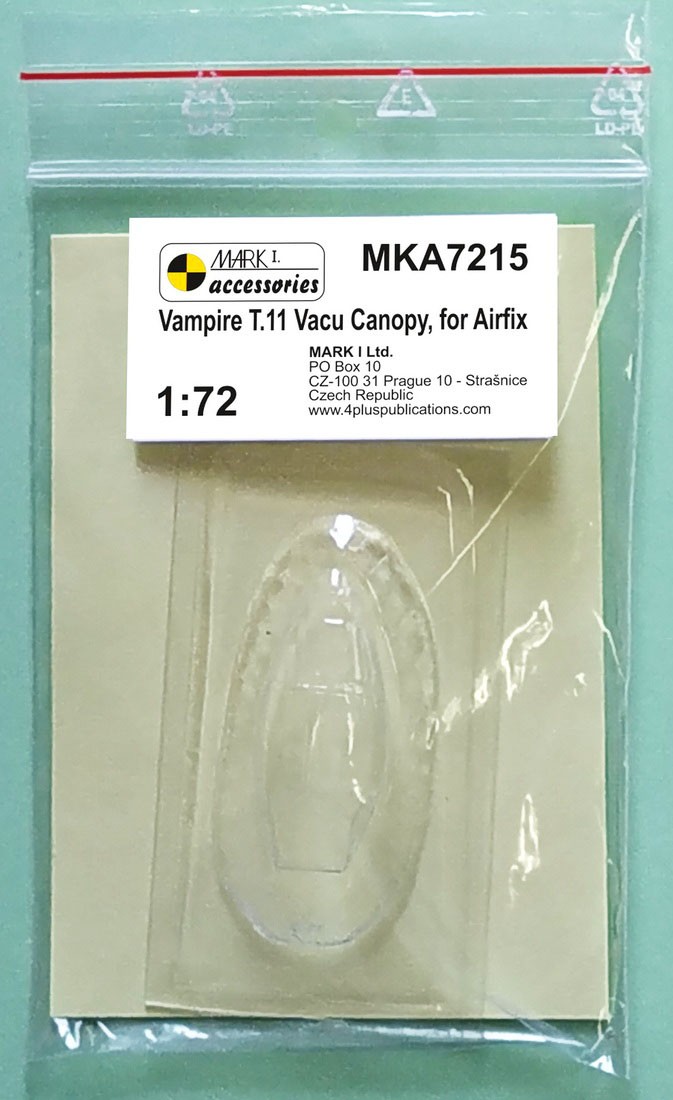 Mark I Models Vampire T.11 Vacu Canopy (for Airfix) (Plastic model) image 2