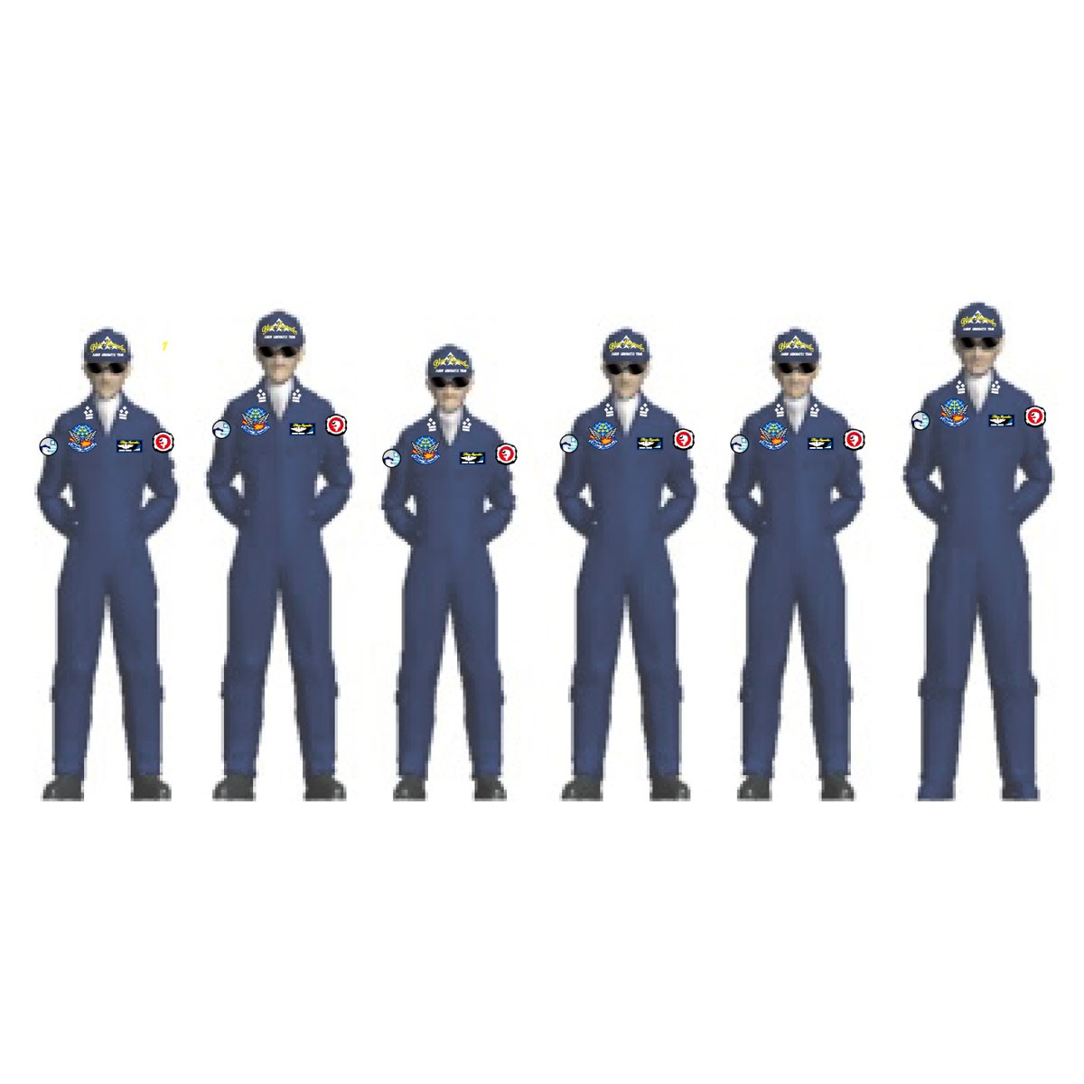 Modelink Blue Impulse T-4 Pilots (Set of 6) (Plastic model) gambar 4