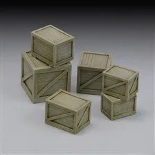Royal Model Holzfrachtkisten Sortiertes Set (6 Stk.) (Plastikmodell) Bild 1
