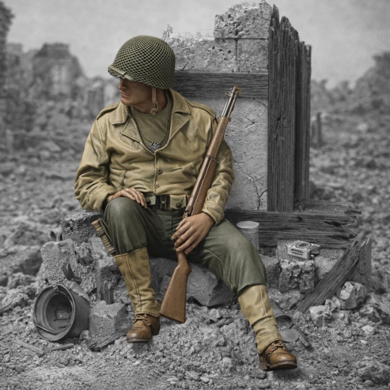 Royal Model U.S. Soldier at Rest-WWII (Plastic model) hình ảnh 2