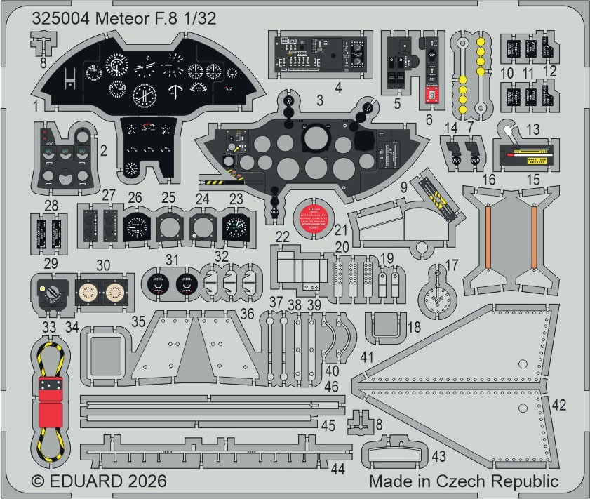 Eduard ชิ้นส่วนโฟโต้เอตช์สำหรับ Meteor F.8 (สำหรับ Revell) (プラモデル) รูปภาพ 2