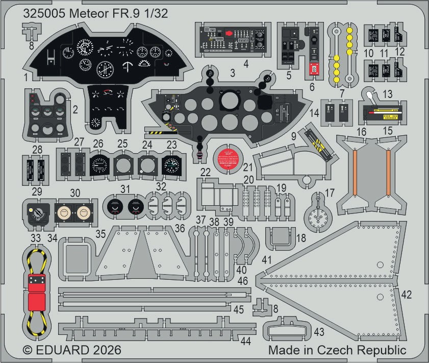 Eduard ชิ้นส่วนโฟโต้เอตช์สำหรับ Meteor FR.9 (สำหรับ Revell) (プラモデル) รูปภาพ 2