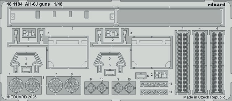 Eduard Photo-Etched Parts for AH-6J guns (for ICM) (Plastic model) gambar 2