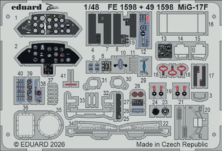 Eduard Photo-Etched Parts for MiG-17F (for Kinetic) imagen 3