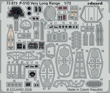Eduard ชิ้นส่วนโฟโต้เอตช์สำหรับ P-51D Very Long Range (สำหรับ Arma Hobby) (プラモデル) รูปภาพ 2