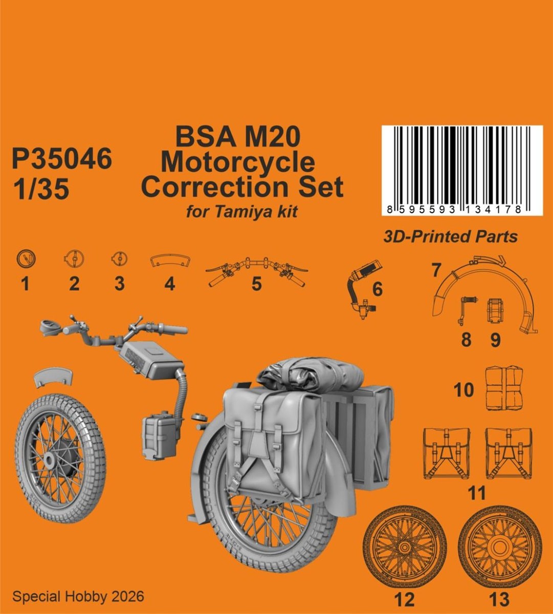 CMK BSA M20 Motorrad Korrektur (für Tamiya Bausatz) (Plastikmodell) Bild 3