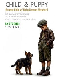 SCENIX Studio Child &amp; Puppy German Child w/Body German Shepherd imagen 1