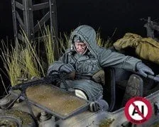 D-Day Miniatures Studio WSS Schwimmwagen MG Gunner, Winter 1943-45 (for Tamiya) (Plastic model)