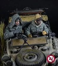 D-Day Miniatures Studio WSS Schwimmwagen Crew Vol.1 - Front Seats, Winter 1943-45 (2 Figures) (for Tamiya)