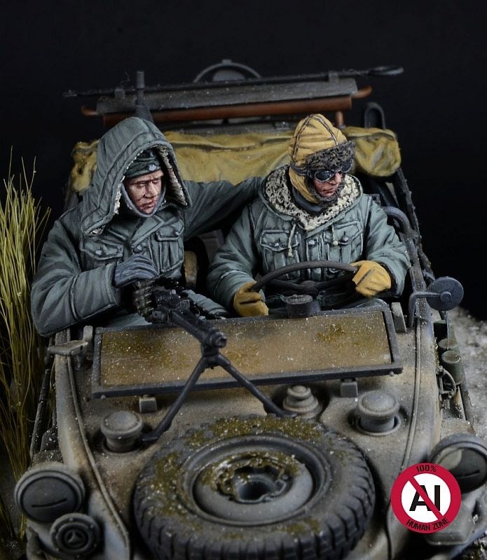 D-Day Miniatures Studio 武装親衛隊 シュビムワーゲン クルー Vol.1 フロントシート 冬季 1943-45 (2体セット) (タミヤ用) (プラモデル) 画像 2