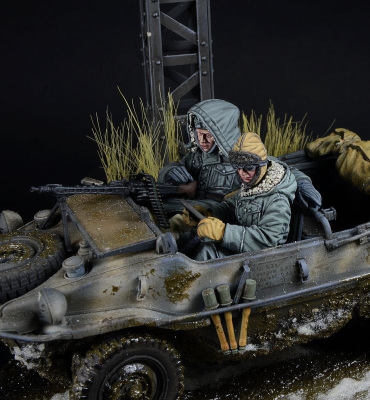 D-Day Miniatures Studio 武装親衛隊 シュビムワーゲン クルー Vol.1 フロントシート 冬季 1943-45 (2体セット) (タミヤ用) (プラモデル) 画像 4